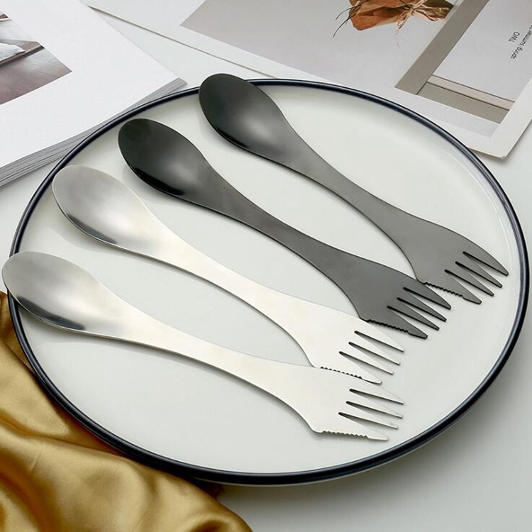 Stainless Steel 3in1 Spork Portable Spoon Knife Fork Cutlery Utensil Tableware Outdoor Multifunctional Camping Picnic Gadget LXL260-A
Stainless Steel 3in1 Spork Portable Spoon Knife Fork Cutlery Utensil Tableware Outdoor Multifunctional Camping Picnic Gadget LXL260-A