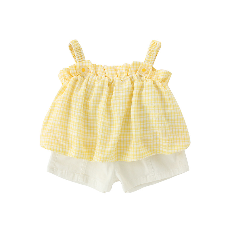 2PCS WLG Girls Outfits Kids Summer Yellow Plaid Strap Dress and White Short Set Baby Girl Cute Clothes
2PCS WLG Girls Outfits Kids Summer Yellow Plaid Strap Dress and White Short Set Baby Girl Cute Clothes