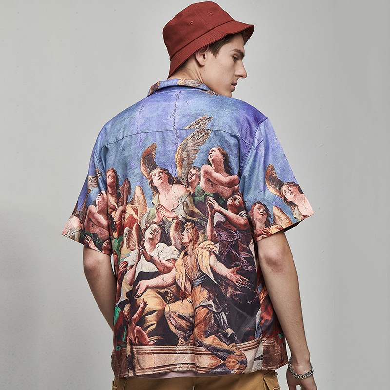 Gersri Hawaiian Shirt Summer Casual Printing Shirts Men Plus Size Vacation Tops Fashion Regular Fit Mens Cotton Short Sleeve Y19070301