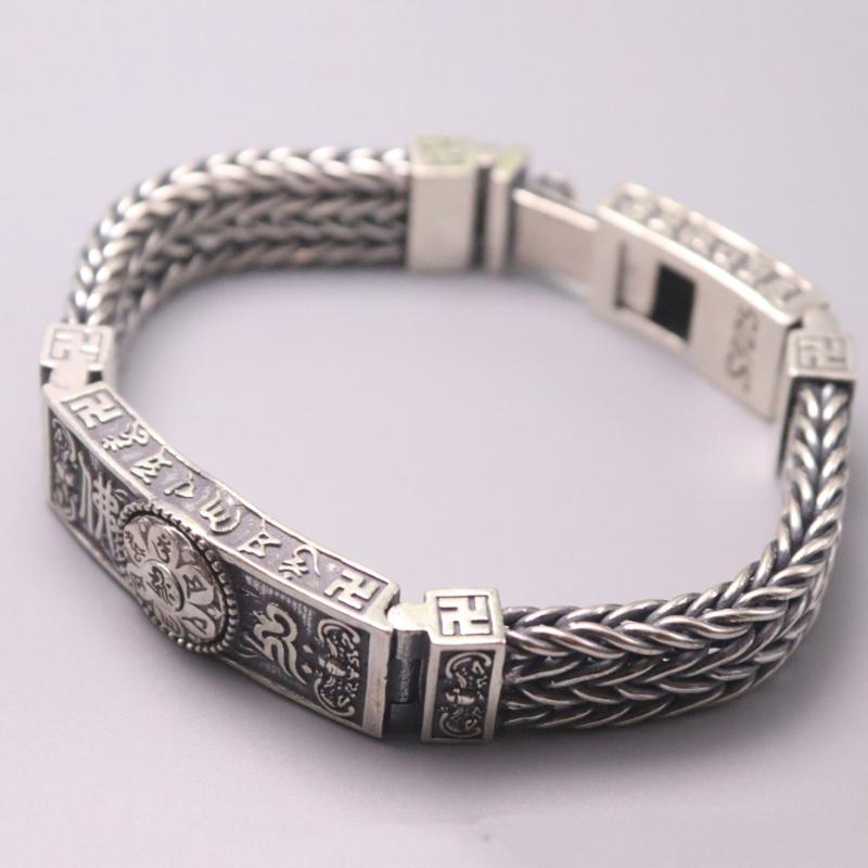 Other Bracelets Pure 925 Sterling Silver Six-word Bracelet 14mm Wheat Link Chain 8.07" L For Man
Other Bracelets Pure 925 Sterling Silver Six-word Bracelet 14mm Wheat Link Chain 8.07" L For Man