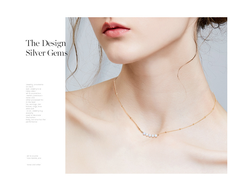 Fashion- stylish simple S925 sterling Silver Necklaces Water drop modelling Australian Jewelry clavicle chain