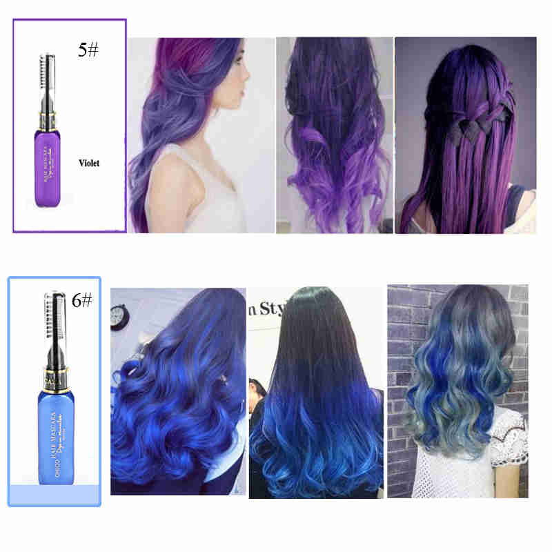 TEAYASON 13 Colors One-time Hair Color Hair Dye Temporary Non-toxic DIY Hair Color Mascara Dye Cream Blue Grey Purple