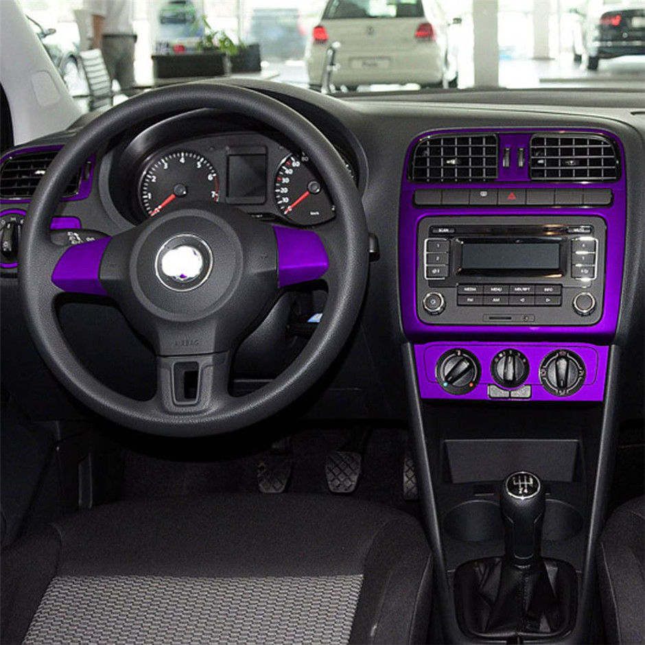 For Volkswagen VW POLO MK5 2011-2018 Interior Central Control Panel Door Handle Carbon Fiber Stickers Decals Car styling Accessorie
