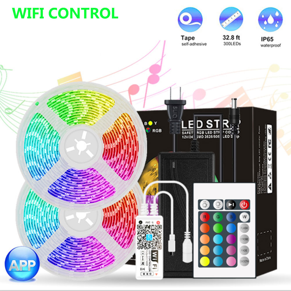 LED Strips, WIFI 33ft/10m 300 LEDs 5050 RGB Light Strip with Alexa Google APP Controller, Color Changing Rope Lights Sync to Music for Home
LED Strips, WIFI 33ft/10m 300 LEDs 5050 RGB Light Strip with Alexa Google APP Controller, Color Changing Rope Lights Sync to Music for Home