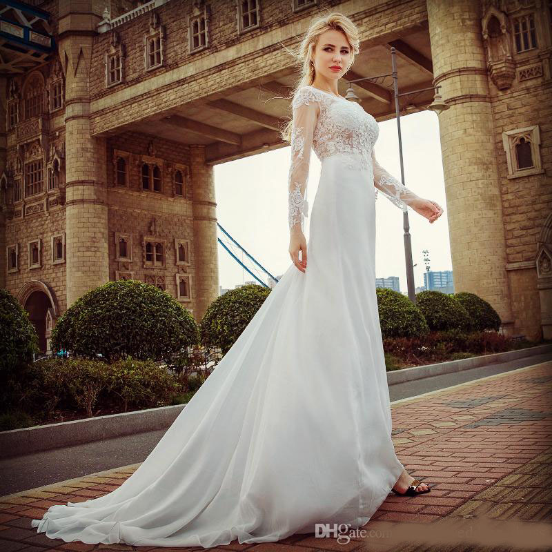 2020 Luxury Long Sleeve Wedding Dresses White Fish Tail Lace Long Sleeved High Quality Freight Spring Sticker Beaches Wedding Dress