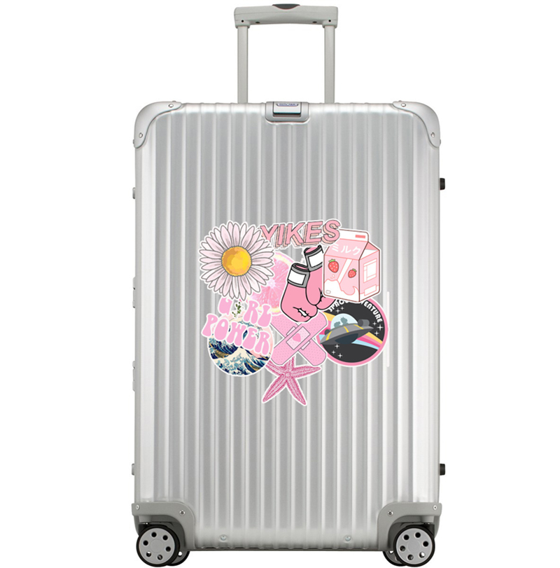 Cartoon Orange Purple Pink Style Vsco Girl Stickers For Laptop Moto Skateboard Luggage Refrigerator Notebook Laptop Toy Sticker