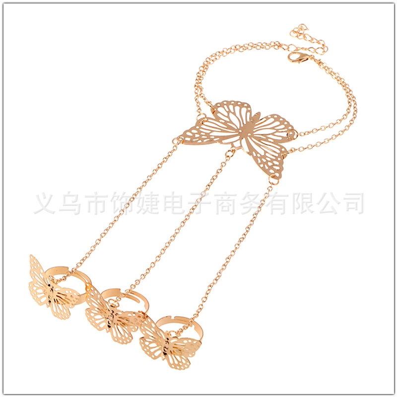 2020 new popular personality fashion sweet gold and silver openwork butterfly finger chain one chain accessories women
2020 new popular personality fashion sweet gold and silver openwork butterfly finger chain one chain accessories women