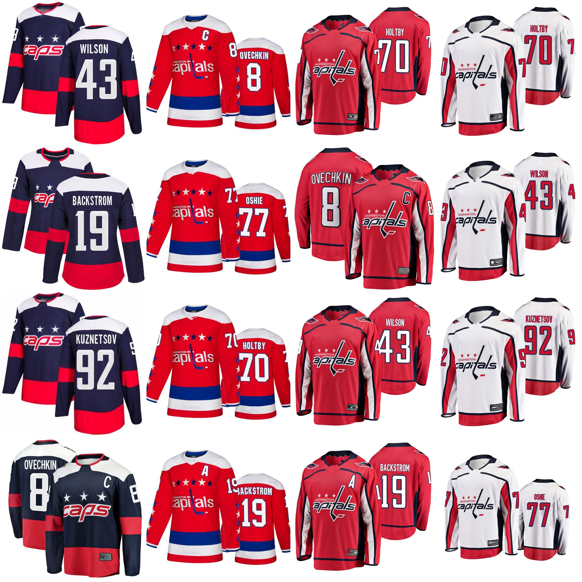 Washington Capitals Jerseys 70 Braden Holtby Jersey 77 T.J. Oshie 8 Alex Ovechkin Ice Hockey Jerseys Red White Stitched, Black;red
Washington Capitals Jerseys 70 Braden Holtby Jersey 77 T.J. Oshie 8 Alex Ovechkin Ice Hockey Jerseys Red White Stitched, Black;red