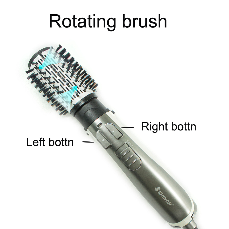 1000W Hair Dryer Brush 4 In 1 Professional 360 Rotating Blow Dry Brush Comb Hair Straightener Curler Electric Hair Brush Roller