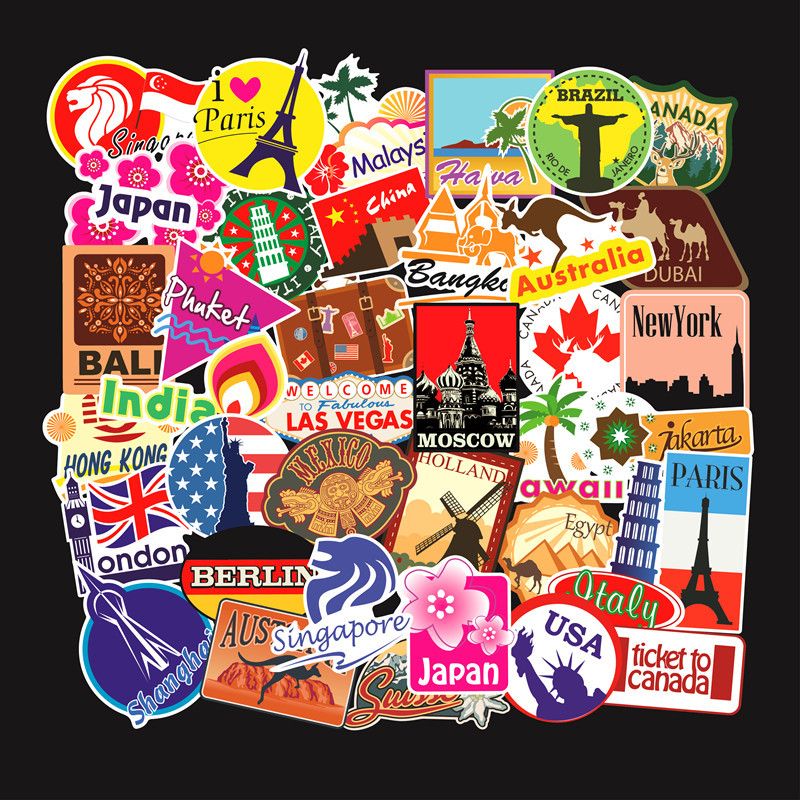 100pcs Lot Fashion International Attractions Building Waterproof PVC Removable Stickers Luggage Case Car Motorcycle Graffiti Stickers
100pcs Lot Fashion International Attractions Building Waterproof PVC Removable Stickers Luggage Case Car Motorcycle Graffiti Stickers