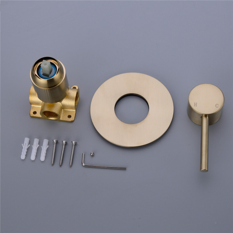 Brass Rainfall Shower Set Brush Gold or Black Wall Mounted Bathroom Shower Head and Cold Mixing Shower Tap 160282504531