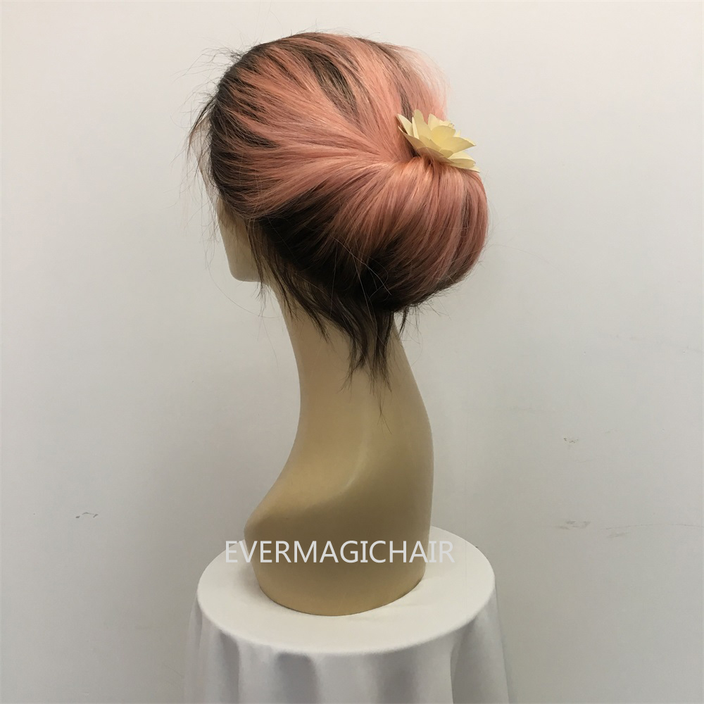 Ombre T1B/Pink Full Lace Human Hair Wigs Silky Straight Brazilian Virgin Human Hair 150 Density Lace Front wig With Baby Hair Glueless