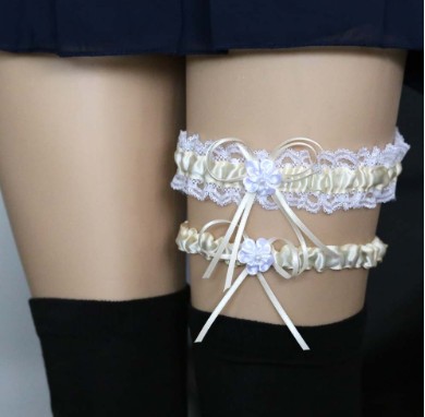 Ivory Sexy Lace Bowknot Bridal Garter Set Bride Wedding Accessories Leg Garters Belt Women Liga Blue White Pink
