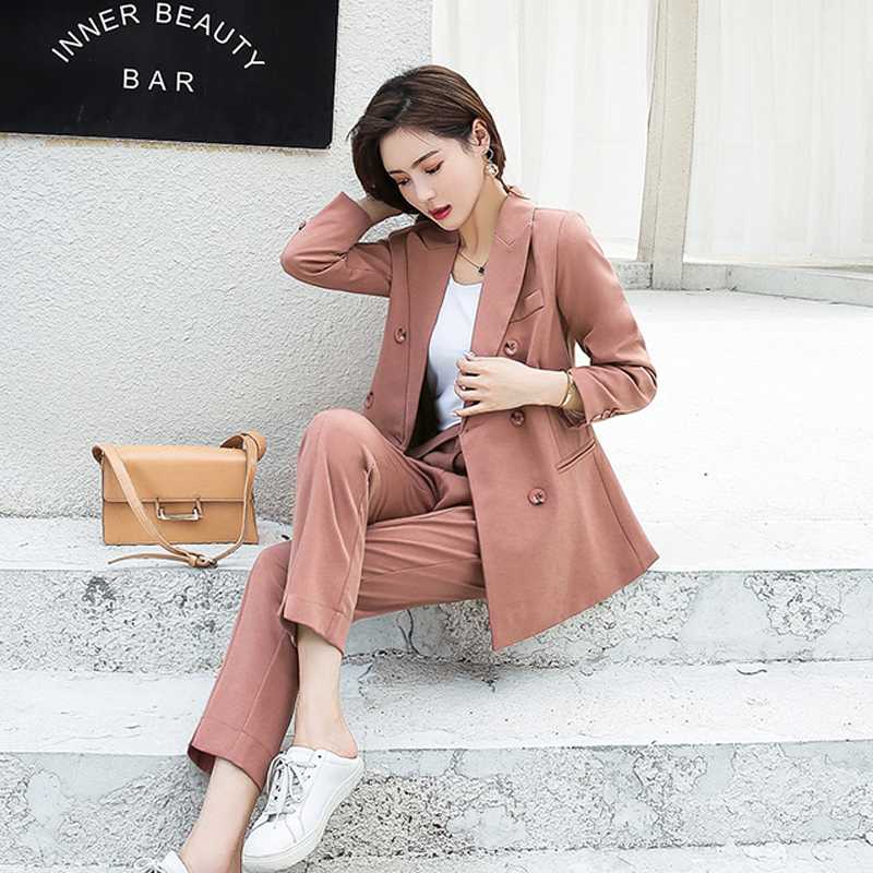Autumn Women Pant Suits Double Breasted Notched Collar Jacket Blazer & Sashes Pant Casual Female Work Suits High Quality, Light red
Autumn Women Pant Suits Double Breasted Notched Collar Jacket Blazer & Sashes Pant Casual Female Work Suits High Quality, Light red