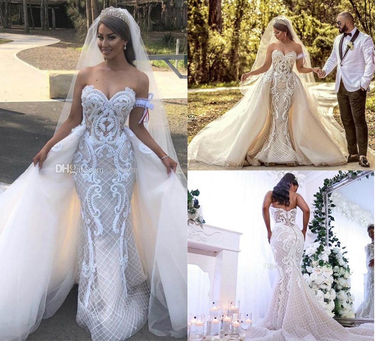 2019 Gorgeous Mermaid Wedding Dresses With Detachable Train Sweetheart Lace Appliqued Country Wedding Dress Custom Plus Size Bridal Gowns, Same as image
2019 Gorgeous Mermaid Wedding Dresses With Detachable Train Sweetheart Lace Appliqued Country Wedding Dress Custom Plus Size Bridal Gowns, Same as image