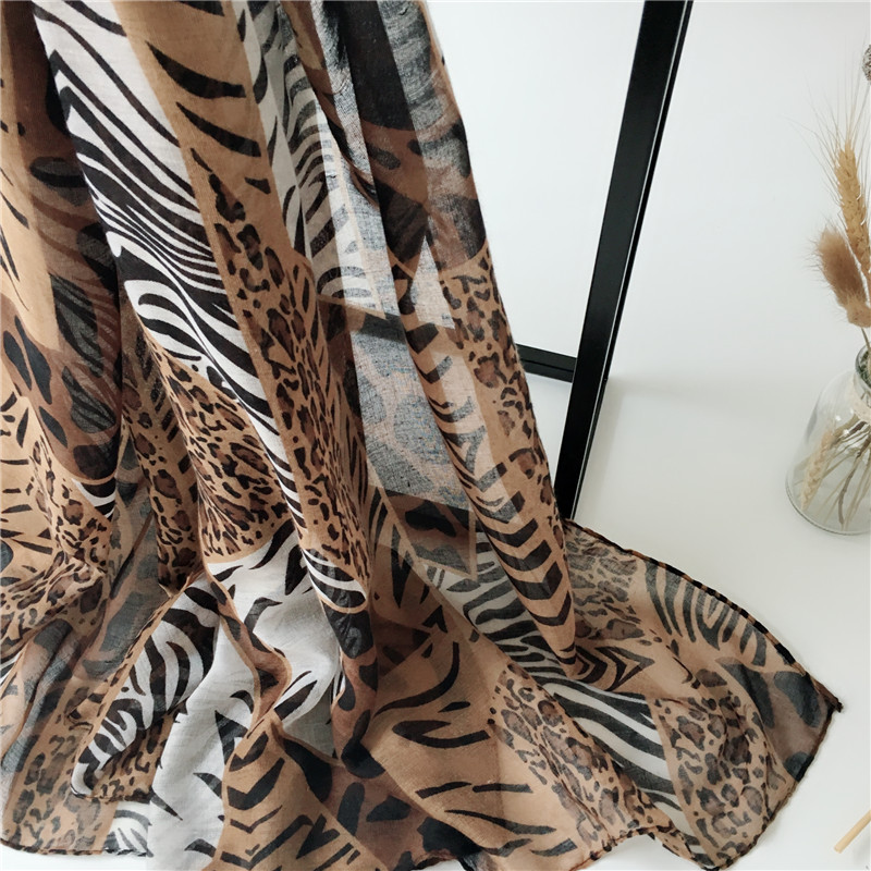 New Design leopard Long scarf women scarves voile animals print Cotton loop Scarf ring woman Shawls