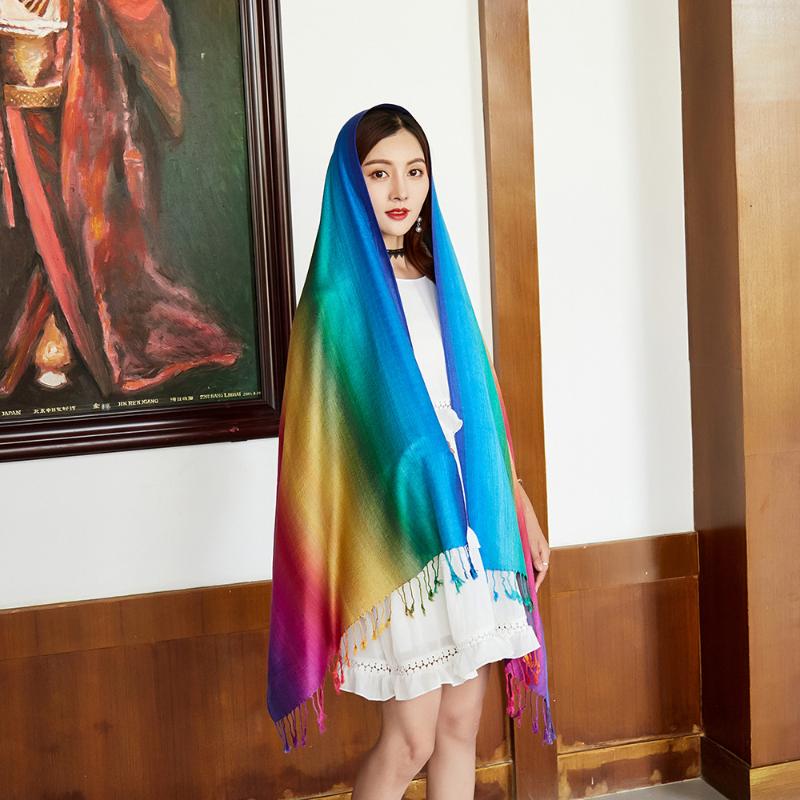 Shawls Women Rainbow Color Scarves Mujeres Bufanda Chal Chinese Women's Scarf Shawl Elegant Size 70 X 180cm
Shawls Women Rainbow Color Scarves Mujeres Bufanda Chal Chinese Women's Scarf Shawl Elegant Size 70 X 180cm