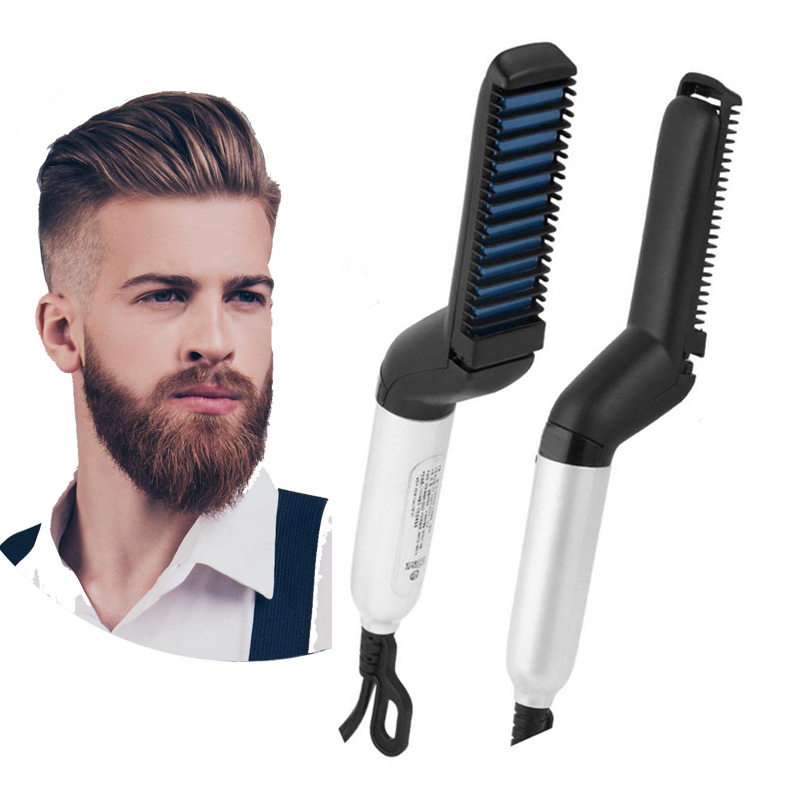 

Beard Straightener for Men Multifunctional Hair Comb Curly Volume up Hair Show Cap Electric Heating Hairbrush Hairstyle