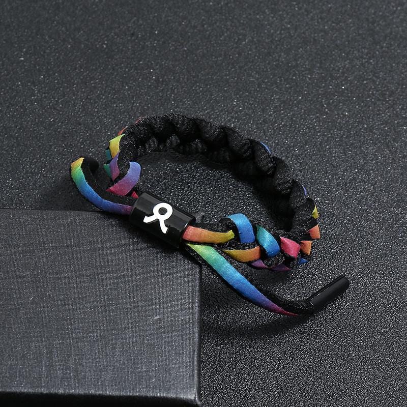 New 12 Constellation Colorful Rainbow Cute Lion reflective Lovers Rope Woven Bracelets Bangles VSCO Girl Friendship Shoelaces Wrap Bangle