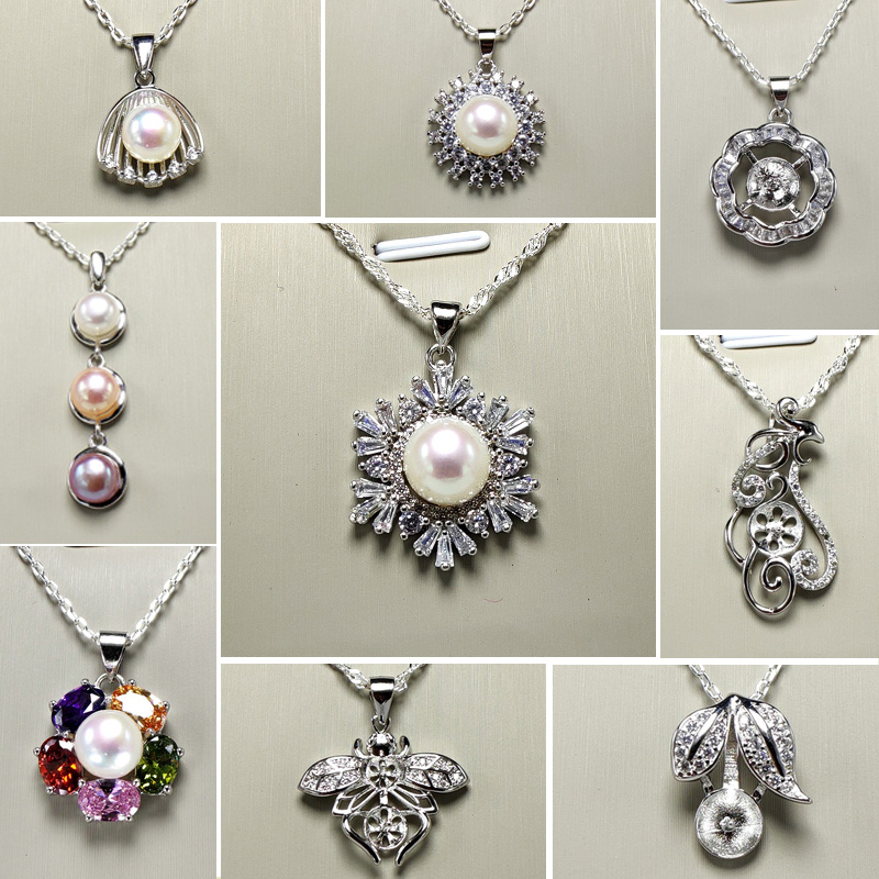 Pearl Necklace for Women 925 Sliver Pendant Settings 18 Styles DIY Pearl Necklace Jewelry Settings With chain Wedding diy Gift
Pearl Necklace for Women 925 Sliver Pendant Settings 18 Styles DIY Pearl Necklace Jewelry Settings With chain Wedding diy Gift