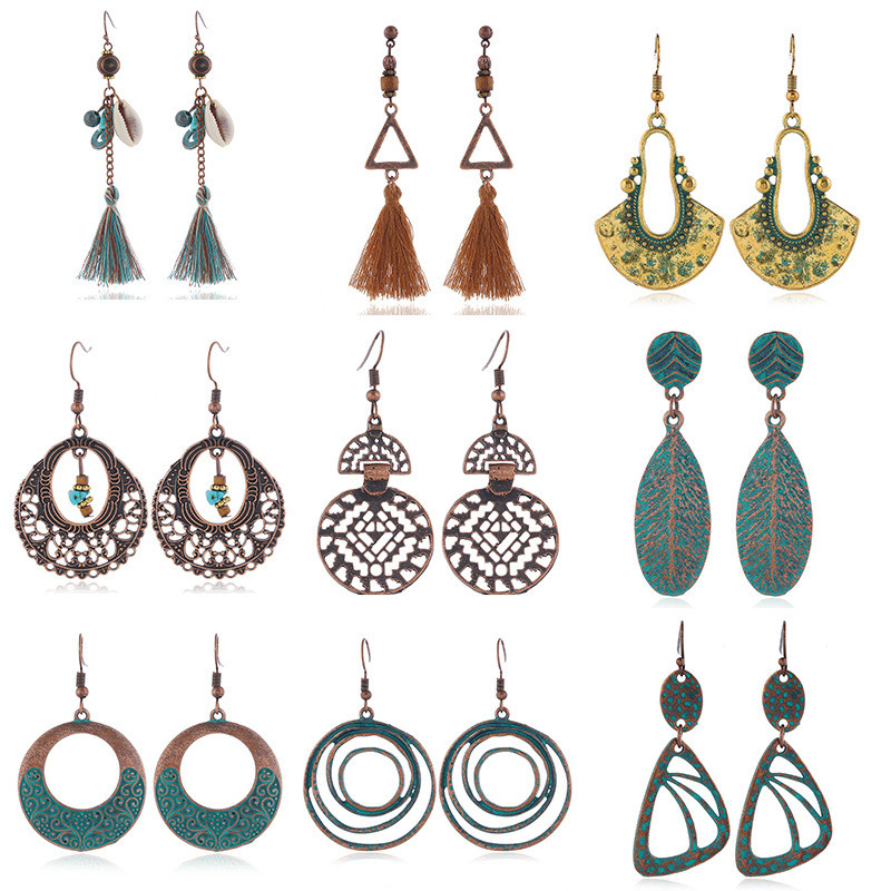 9 Styles Fashion Bohemia Earrings for Women Vintage Geometric Turquoise Long Dangle Hanging Earring Jewelry Gifts, Silver
9 Styles Fashion Bohemia Earrings for Women Vintage Geometric Turquoise Long Dangle Hanging Earring Jewelry Gifts, Silver