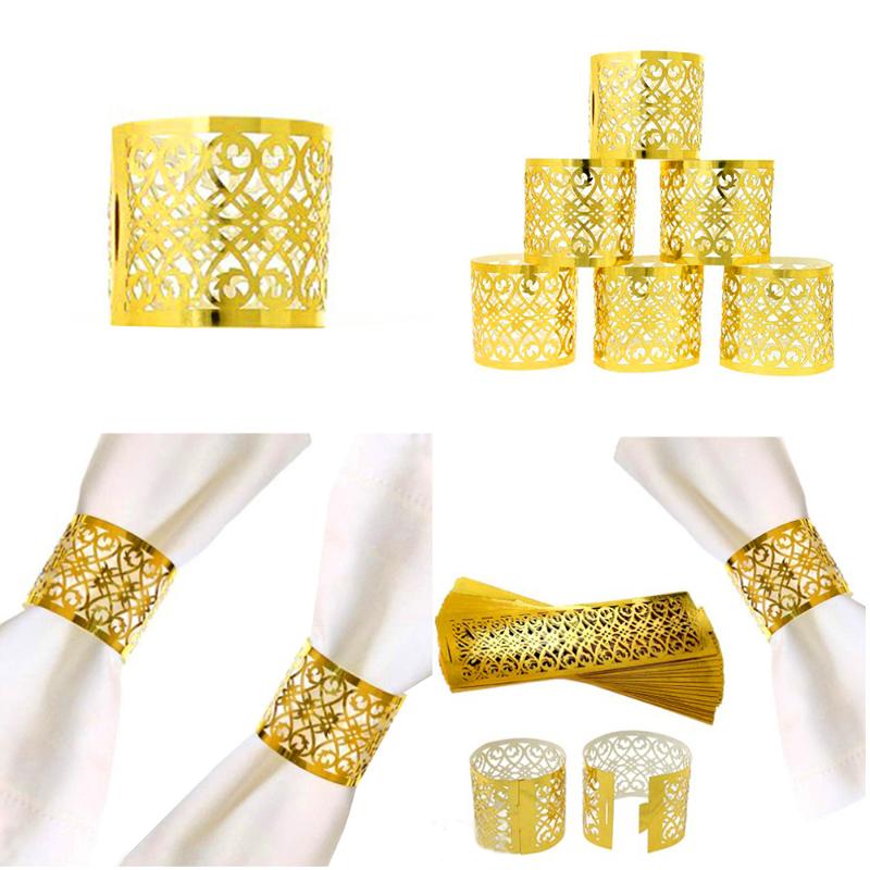 Napkin Rings For Wedding Table Decoration Skirt Princess Prince Rhinestone Gold Napkin Rings Holder Party Supplies Hot 100pcs/lot