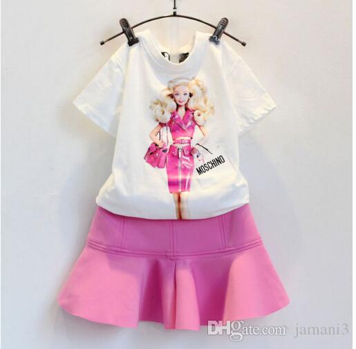 Wholesale- Summer Clothing Set New Baby Girls Cotton Cartoon Print T Shirts+pink Skirts 2pcs Kids Casual Outfits Suit European Style, White
Wholesale- Summer Clothing Set New Baby Girls Cotton Cartoon Print T Shirts+pink Skirts 2pcs Kids Casual Outfits Suit European Style, White