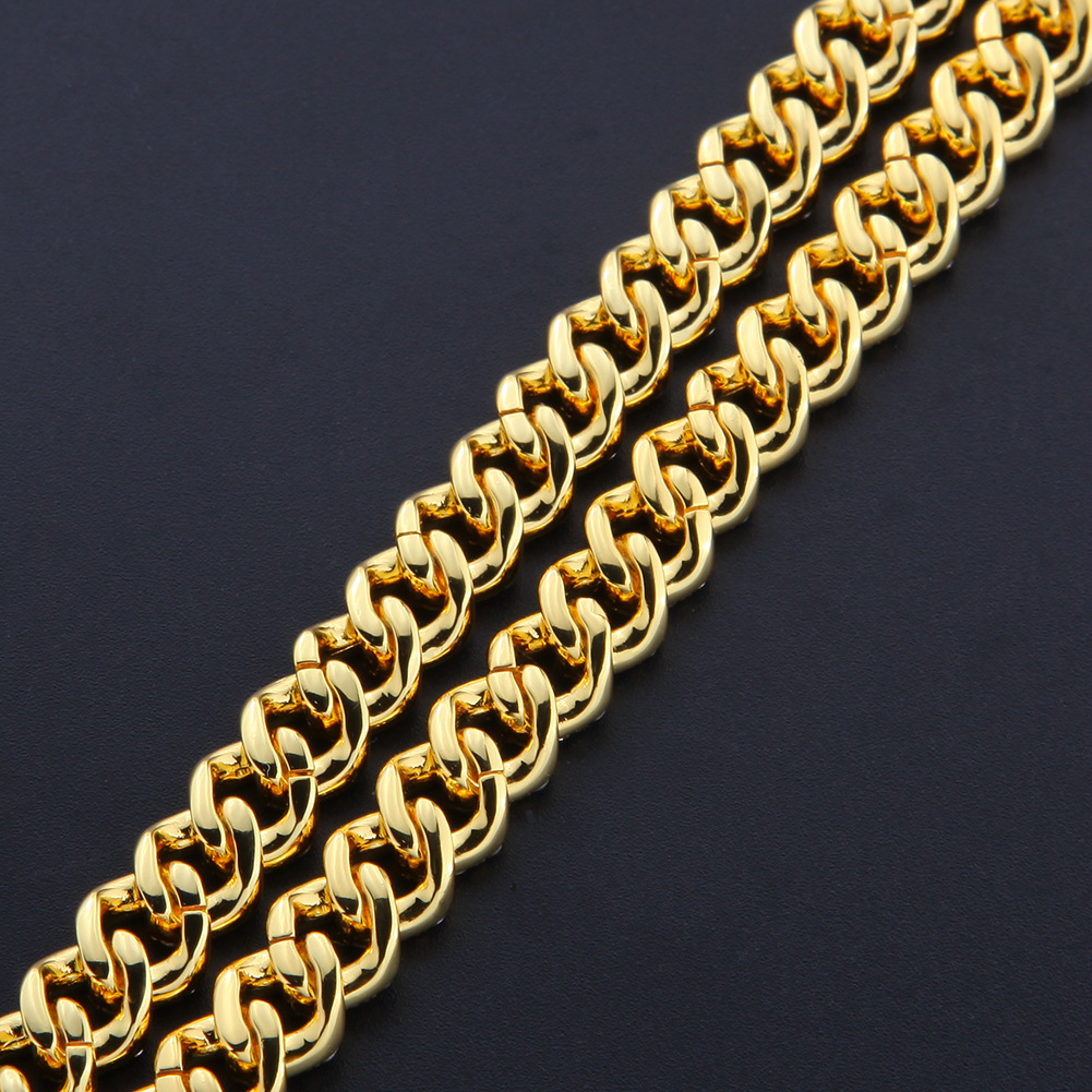 Hip Hop Tennis Chain Necklace Bracelet Mens Diamond Stone Necklace 18k Real Gold Plated