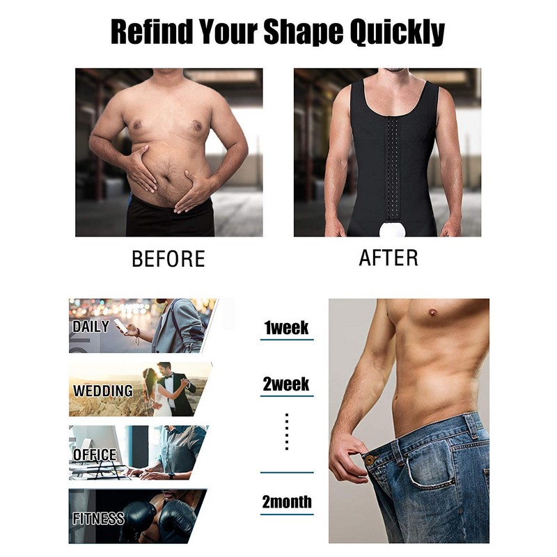 Man Full Body Shaper Slimming Tummy Control Shapewear Plus Size 6XL Tummy Shaper Vest Underwear Corset Waist Cincher Men Bodysuit