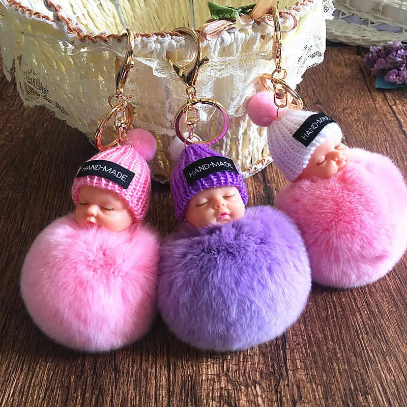 Cute Sleeping Doll Pompom Rabbit Fur Ball Plush Toys Keychain Bag Pendant Charm Accessories Baby Kids Christmas Gifts, Mix colors
Cute Sleeping Doll Pompom Rabbit Fur Ball Plush Toys Keychain Bag Pendant Charm Accessories Baby Kids Christmas Gifts, Mix colors