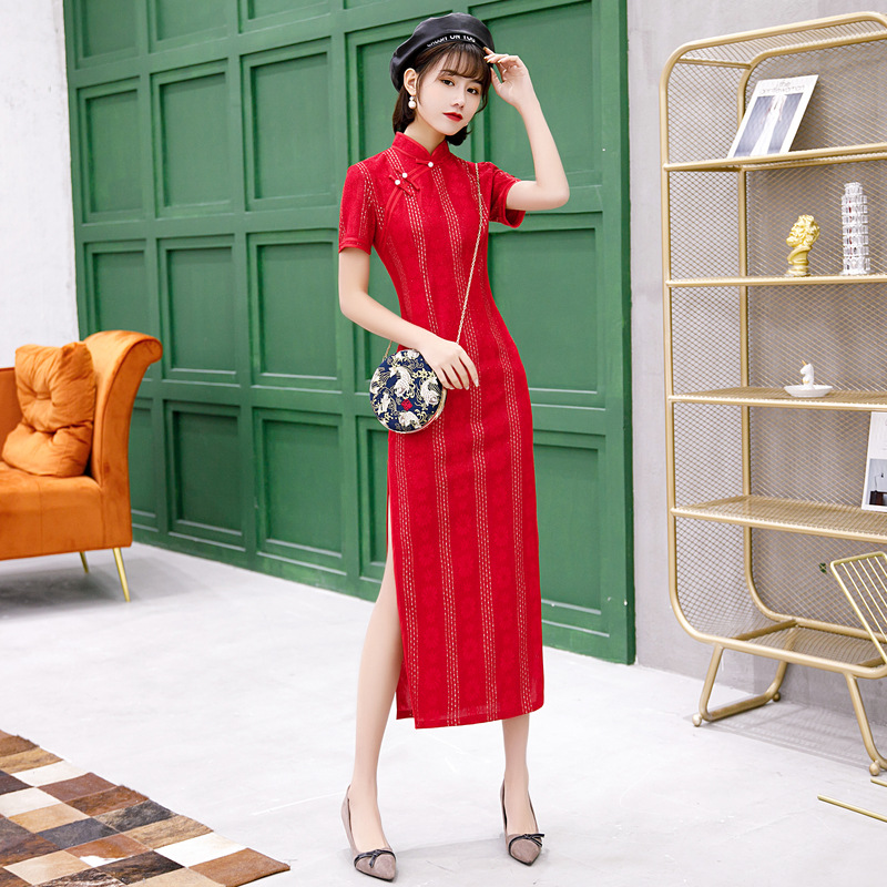 Oversize 4XL Lace Chinese Traditional Style Cheongsam Elegant Women' s Handmade Button Dress Mandarin Collar Sexy long qipao
Oversize 4XL Lace Chinese Traditional Style Cheongsam Elegant Women' s Handmade Button Dress Mandarin Collar Sexy long qipao