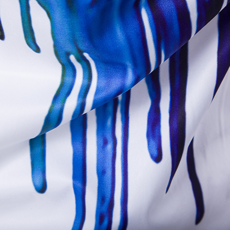 Plus size men's casual colour shirt ink splash paint color slim shirts leisure 6 personality color long sleeve Shirt