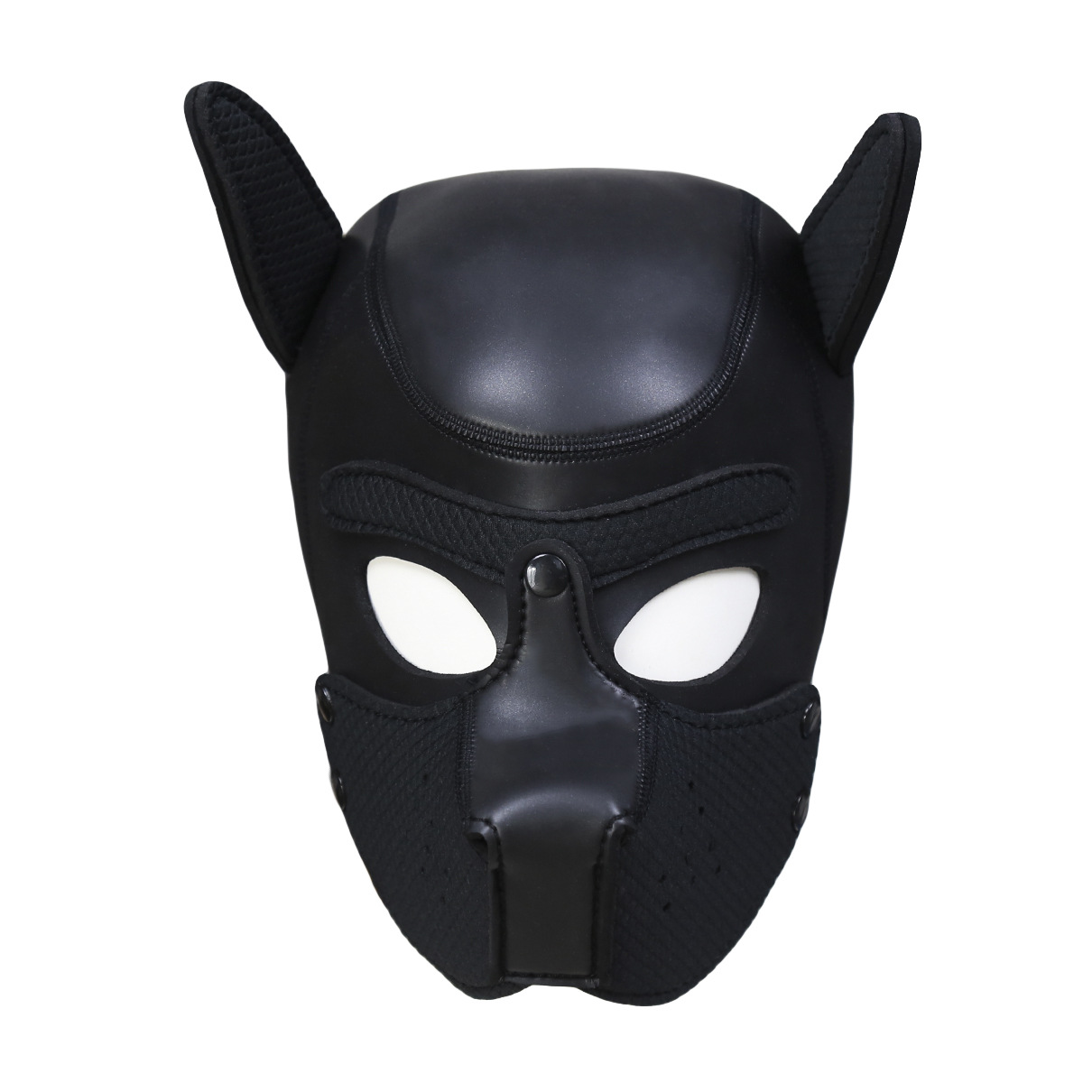 Nouveau Design Bondage Gear Dog Hood Noir Rouge Chiot Masque Museau pour Jeu Sexuel BDSM Costume Érotique Tête Harnais Amovible Bouche Pad