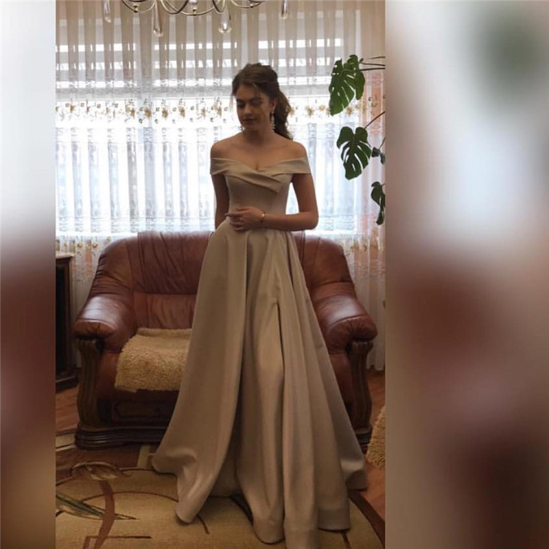 Satin Prom Dresses Long 2020 rochii Dress Floor Length Formal Plus Size Evening Gowns vestidos de gala