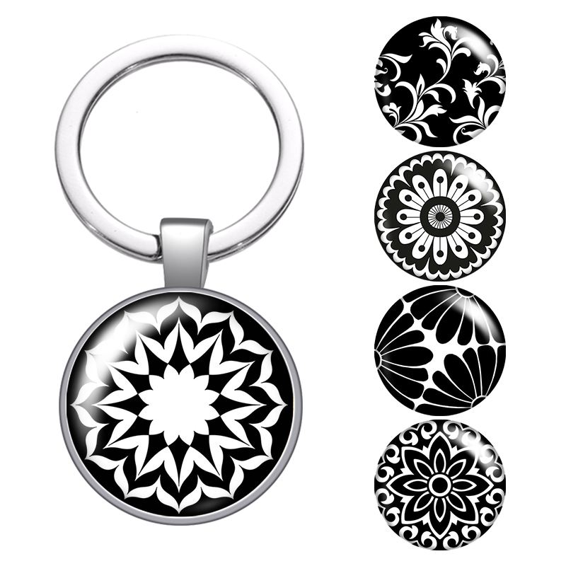 Black Patterns Flowers Glass Cabochon Keychain Bag Car Key Chain Ring Holder Charms Silver Keychains For Men Women Gifts
Black Patterns Flowers Glass Cabochon Keychain Bag Car Key Chain Ring Holder Charms Silver Keychains For Men Women Gifts