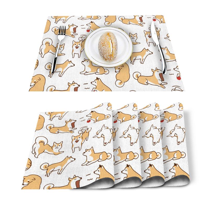 4/6 Pcs Placemat Table Mat Dog Akita Cute Yellow Printed For Tables Heat-insulation Linen Cotton Kitchen Dining Pads Set
4/6 Pcs Placemat Table Mat Dog Akita Cute Yellow Printed For Tables Heat-insulation Linen Cotton Kitchen Dining Pads Set