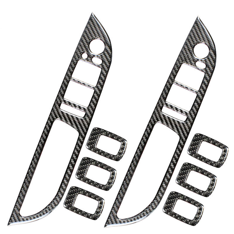 Car Door Buttons Panel Carbon Fiber Auto Door Bowl Stickers Covers Accessories For BMW 5 Series E60 E61 F10 2005-17 Car Styling