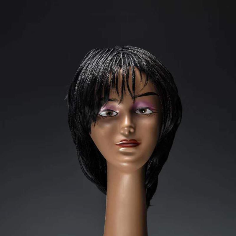 Short Braided Wig With Bangs Braided Box Braids Wig Crochet Braiding Hair High Heat Synthetic Fiber Hair For Black Women, #1b
Short Braided Wig With Bangs Braided Box Braids Wig Crochet Braiding Hair High Heat Synthetic Fiber Hair For Black Women, #1b