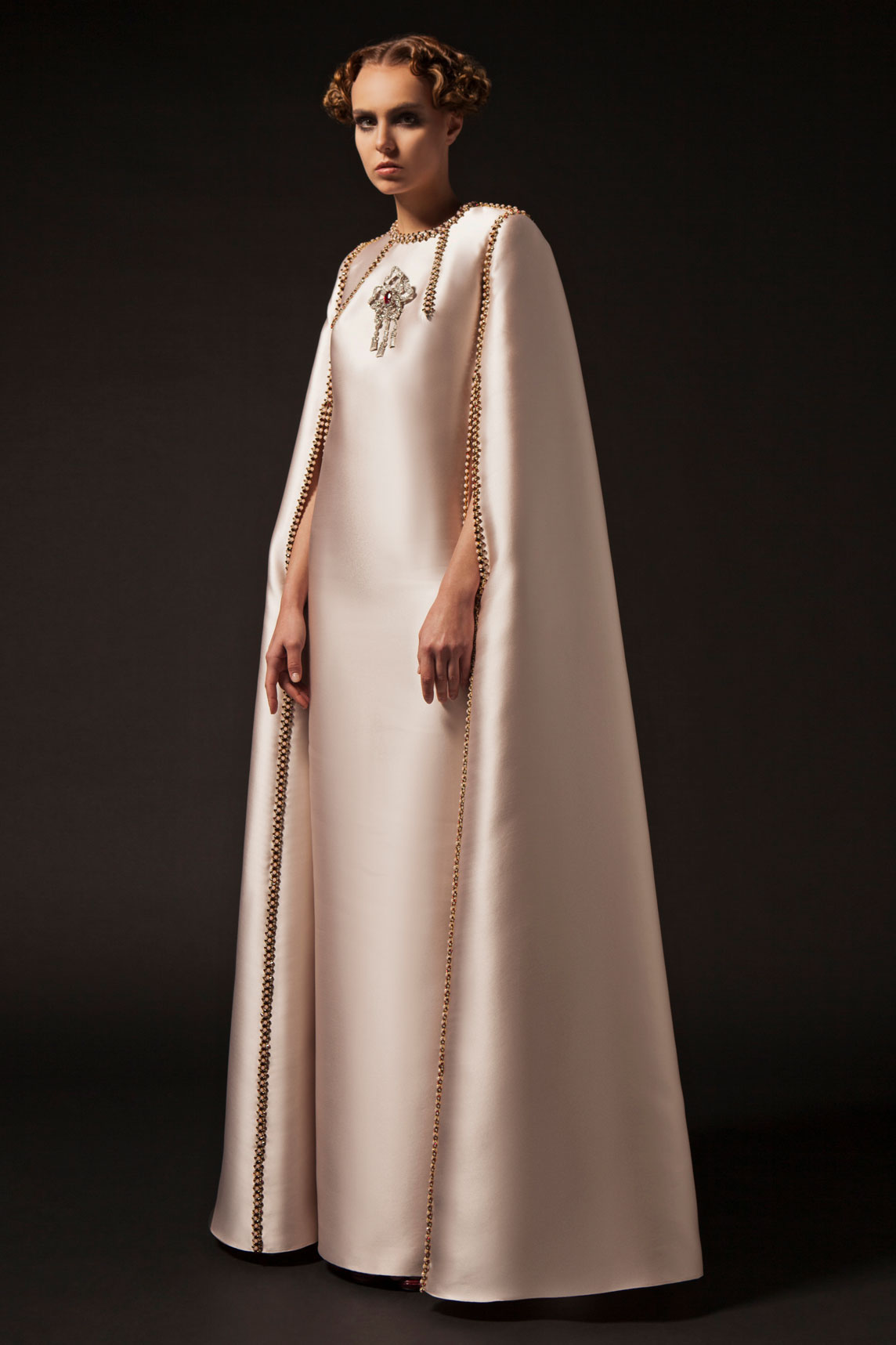 2019 Krikor Jabotian Prom Dresses Long Jewel Neck Luxury Beads Pearls Tassel Evening Dress With Wrap Floor Length Cocktail Party Gowns