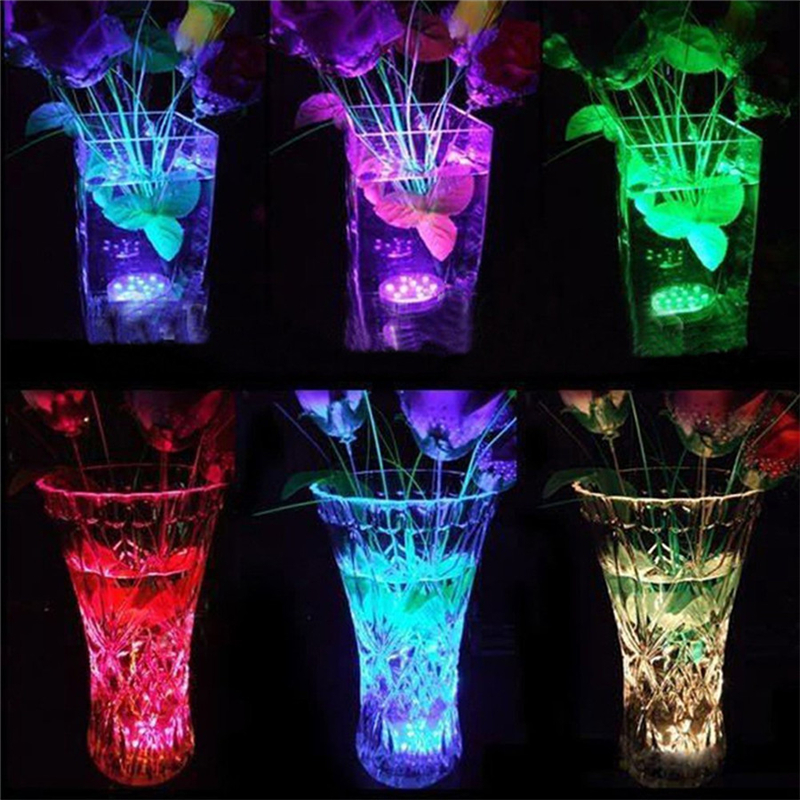 RGB Submersible Light with Magnet 13 LED Underwater Night Light Easy Carrying Great for Bar Swimming Pool Party Decoration