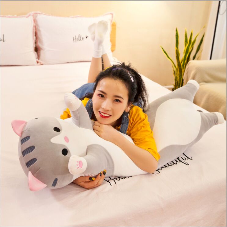 50cm70cm90cm selling Long lovely cat pillow cute cat plush toys Birthday present Sofa cushion for leaning on