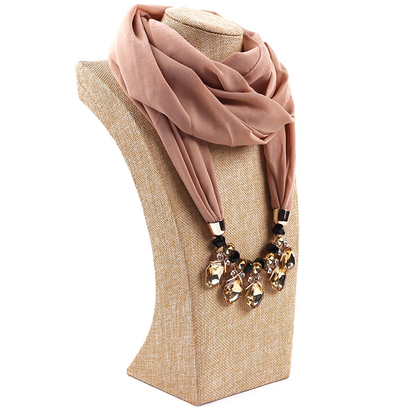 Bohemia Wind Chiffon Scarf Bullet Pendant Charm Fashion Women Jewelry Scarf Necklace Shawls Wraps scarf Acessories