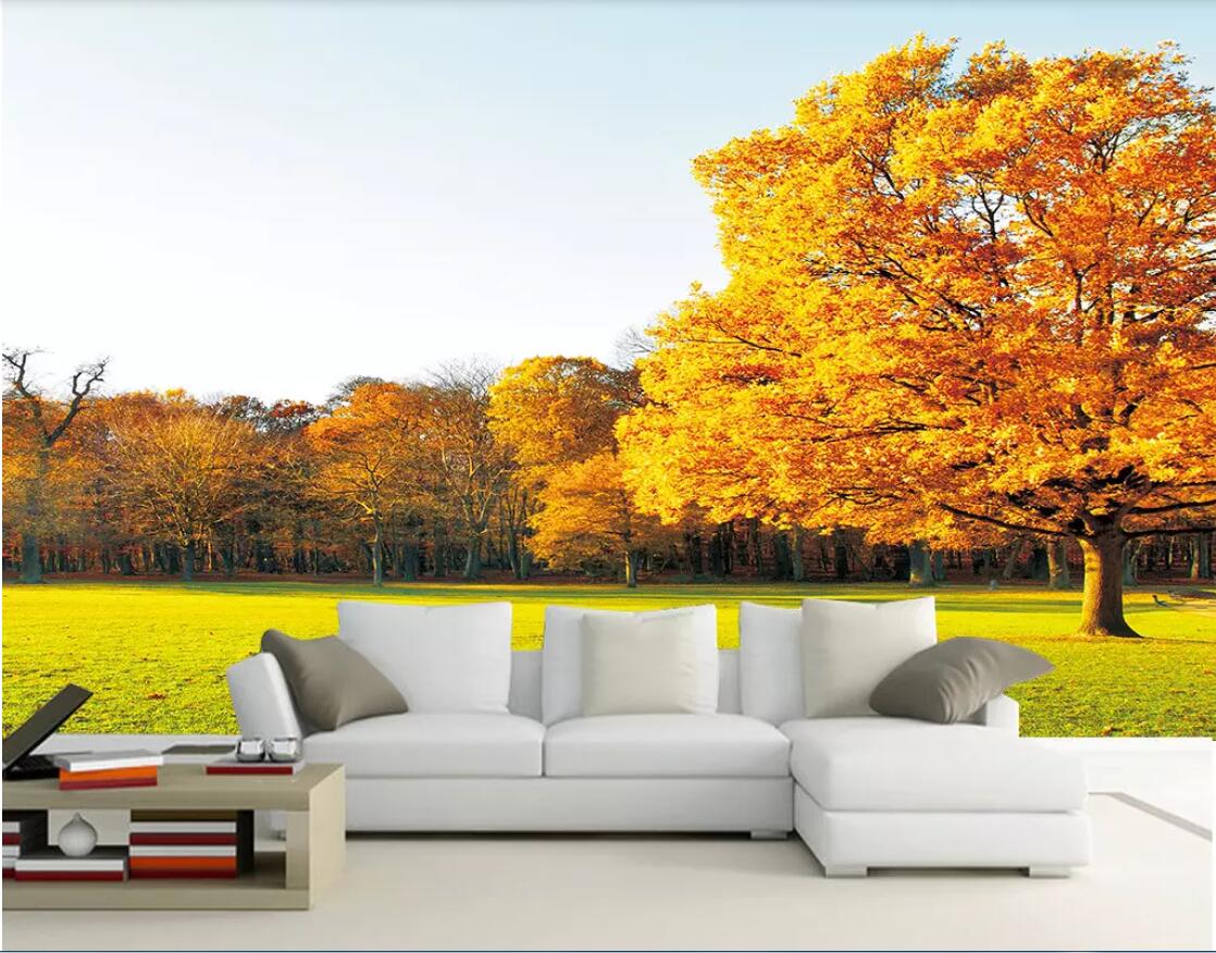 

3d wallpaper custom photo Mural background Golden autumn forest landscape murals natural scenery canvas wall art trees art canvas pictures, Picture shows