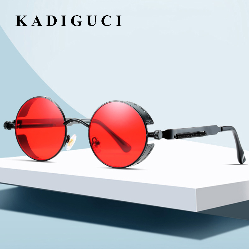 KADIGUCI Round Metal Sunglasses Steampunk Men Women Fashion Glasses Brand Designer Retro Vintage Sunglasses UV400 K368