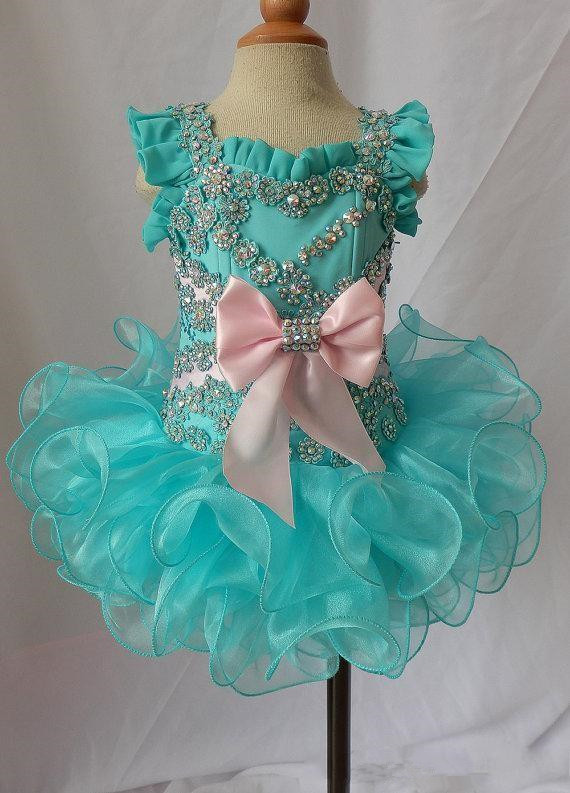 Cupcake toddler for little girls glitz scoop beaded bow green spaghetti lace up organza ball gowns girls pageant dresses glitz kids formal