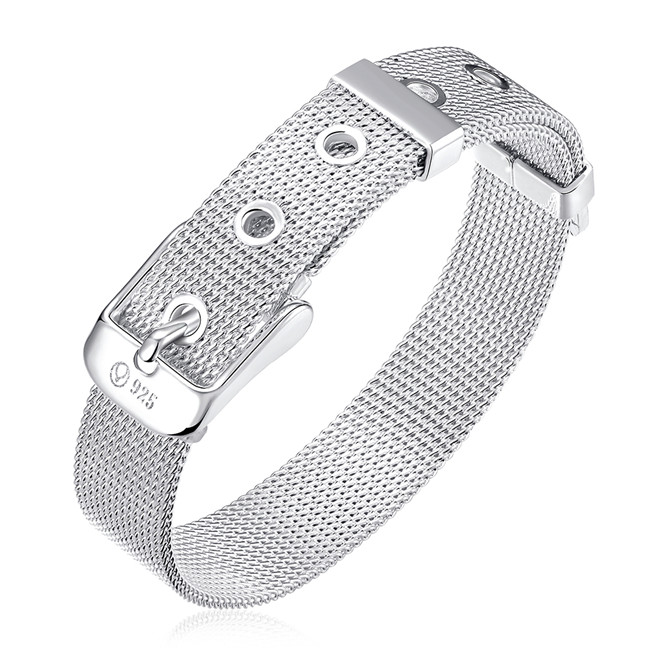 Hot sale best gift 925 silver Net strap bracelet DFMCH006,Brand new fashion 925 sterling silver plated Chain link bracelets high grade