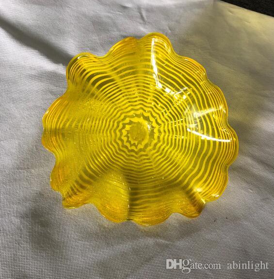 Hanging Wall Art Hand Crafts Decorative Platter LED Wall Sconce High-end 100% Hand Blown Murano Glass Plates for bedroom study living room