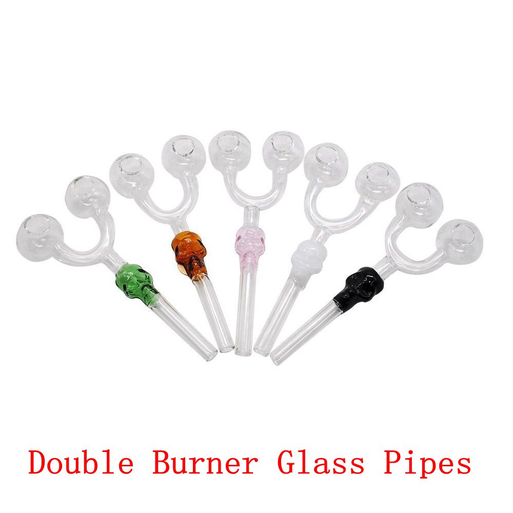 Double Burner Skull Glass Smoking Pipe ART Smoking Tube skull water pipe for hookah shisha oil rigs tobacco cigarettes hand pipes
Double Burner Skull Glass Smoking Pipe ART Smoking Tube skull water pipe for hookah shisha oil rigs tobacco cigarettes hand pipes