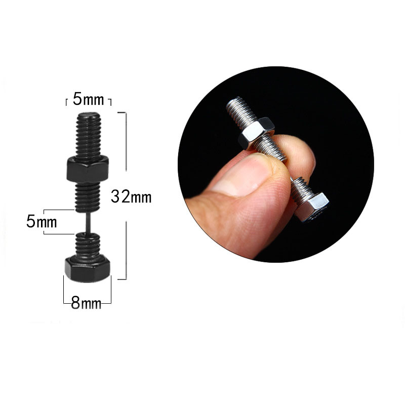 Stainless Steel Screw Earrings stud Machine Puncture Ear rings Punk Silver Black Fashion Jewelry for Women Men Gift