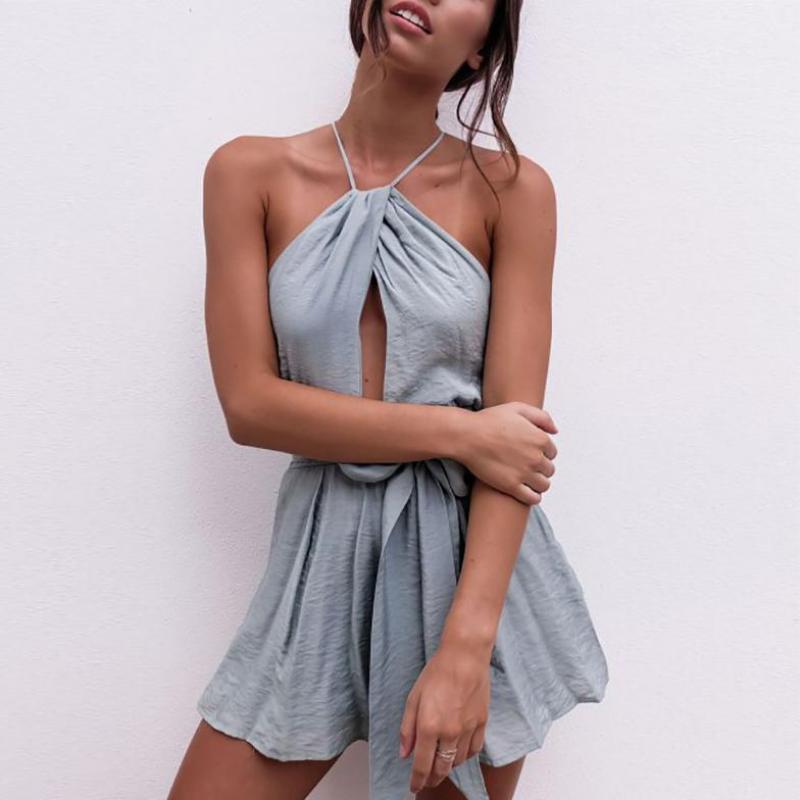 Women Summer Casual Bohemian Playsuit Ladies Sexy Halter Hollow Out Sleeveless Backless Short Romper Jumpsuit, Khaki
Women Summer Casual Bohemian Playsuit Ladies Sexy Halter Hollow Out Sleeveless Backless Short Romper Jumpsuit, Khaki